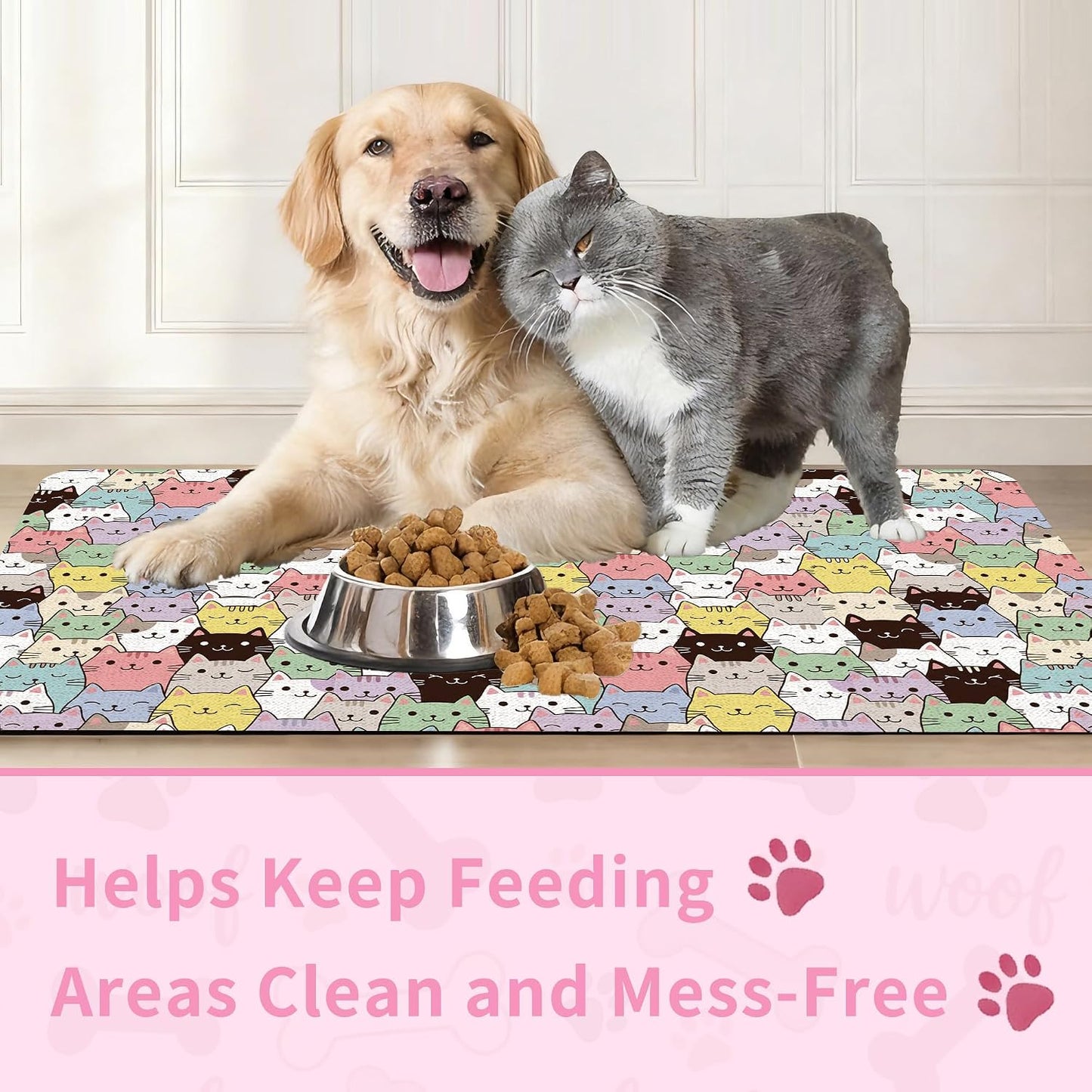 Tapete alimentación mascotas antideslizante 12x20pulg