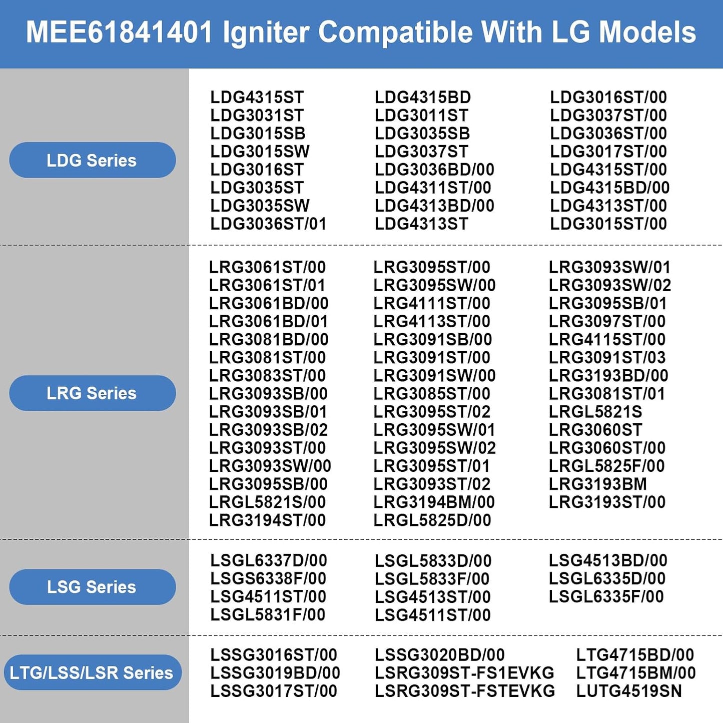 Encendedor horno gas comp. LG