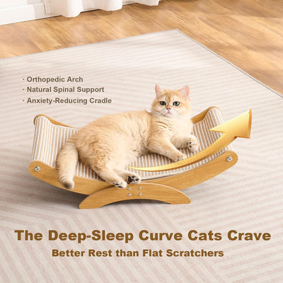Cama rascador grande para gatos de interior y sofá madera sisal