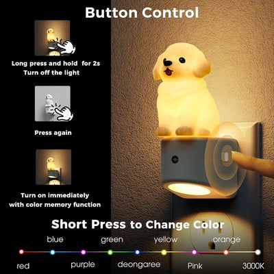 Luz nocturna 3D perro Golden Retriever RGB 3000K