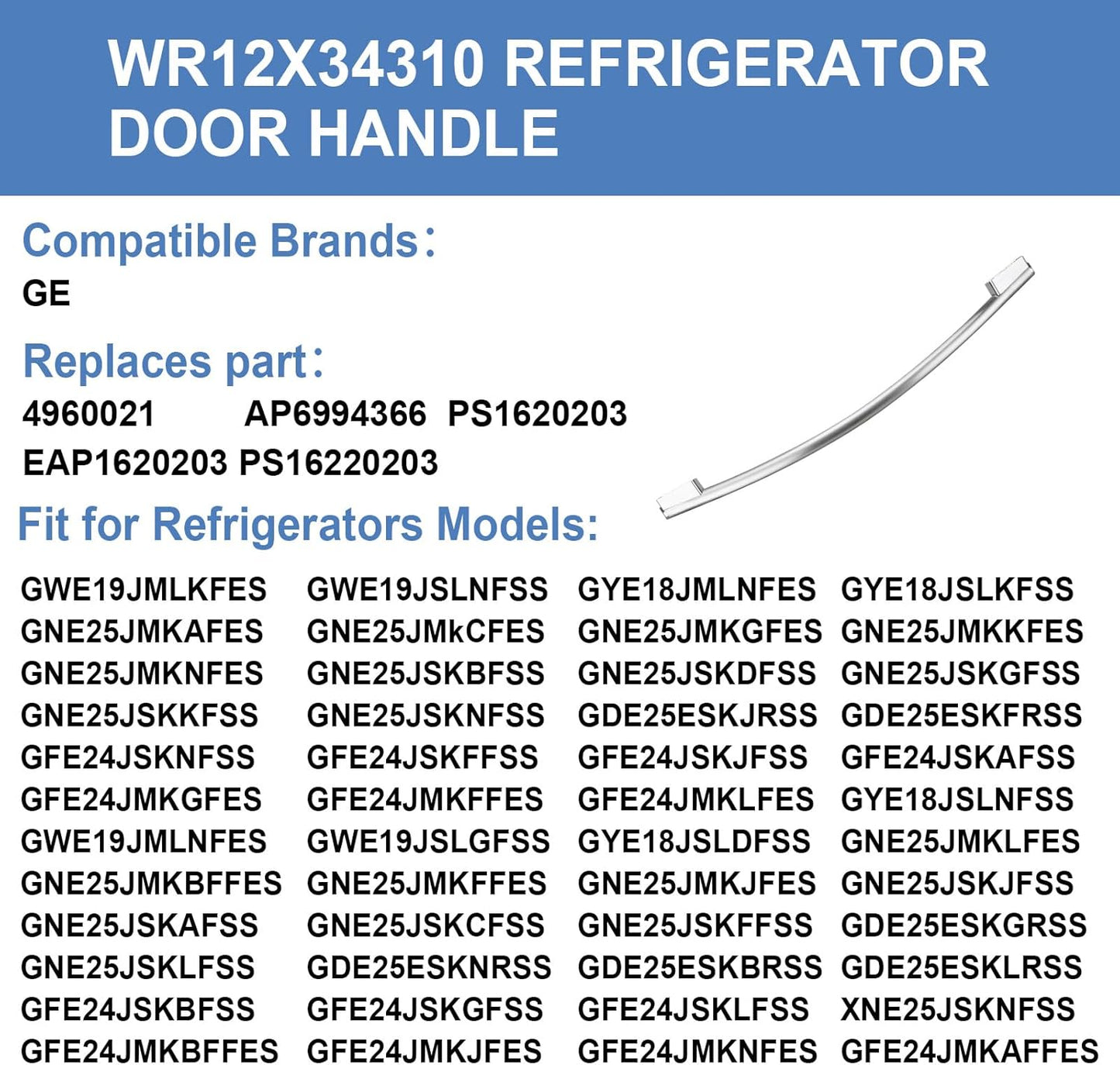 Manija puerta refrigerador comp GE acero inox