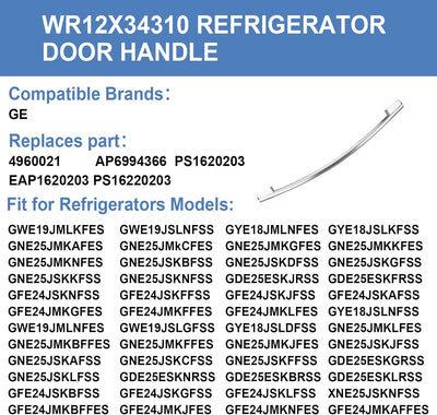 Manija puerta refrigerador comp GE acero inox