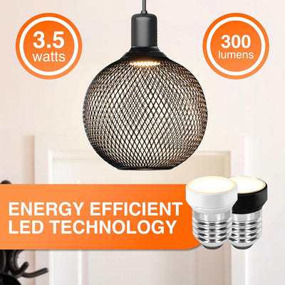 Bombilla LED plana E26 3.5W 3000K blanco cálido pack 2
