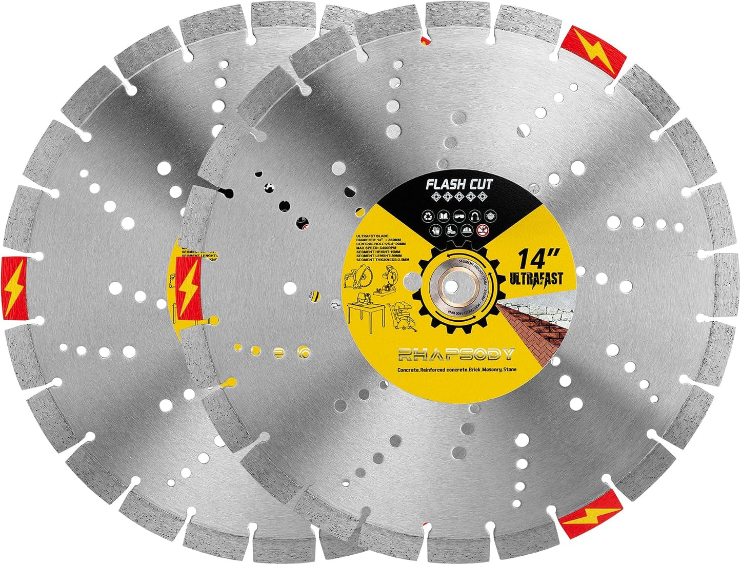 Hoja sierra diamante 14pulg 2pzas corte hormigón