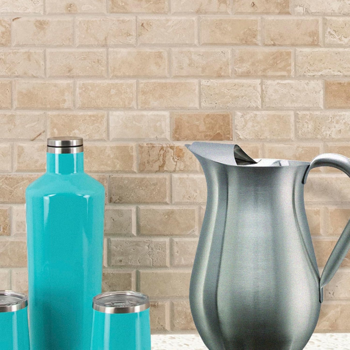 Azulejo biselado metro marfil para cocina y baño