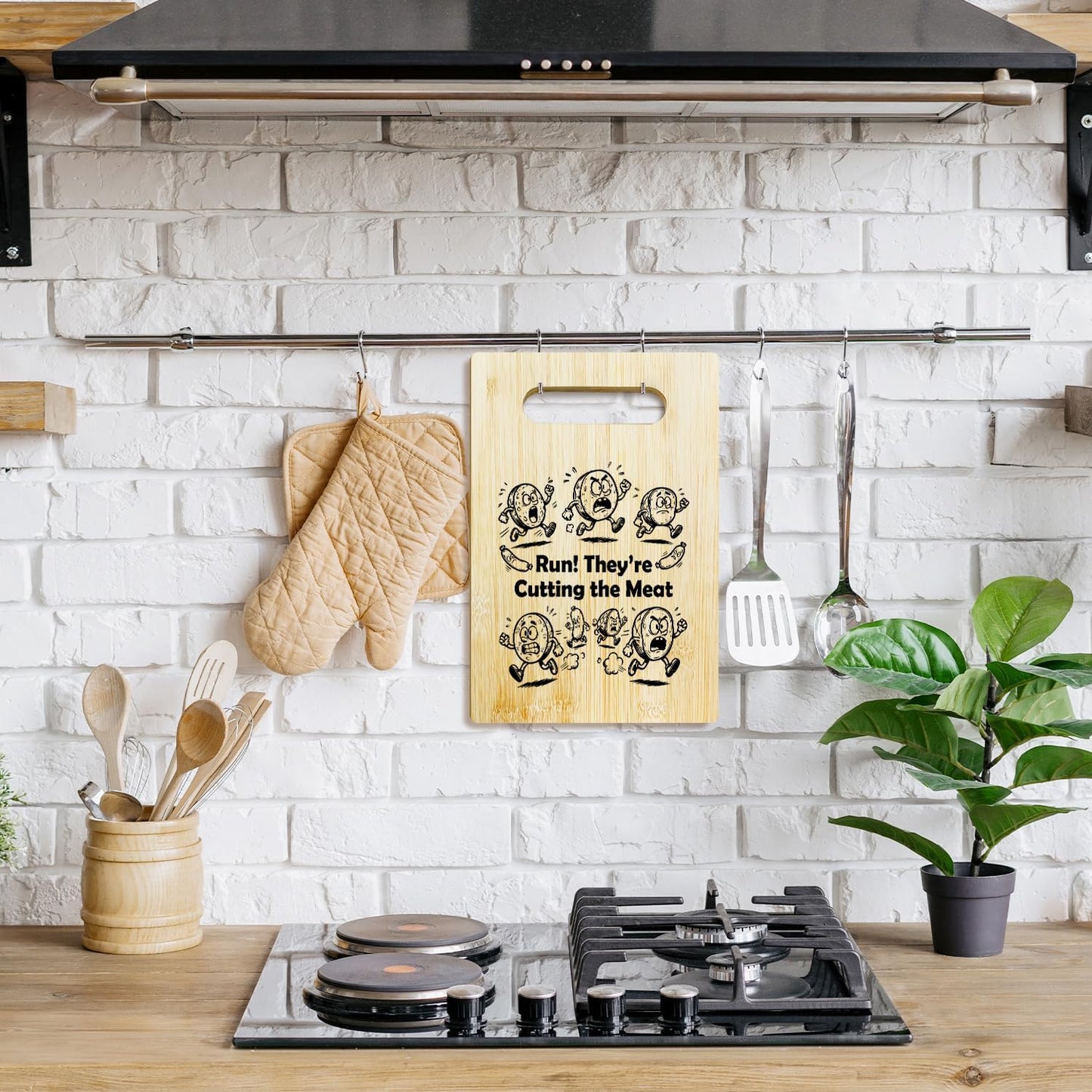 Tabla de cortar de bambú con broma de carne regalo para hombres y mujeres