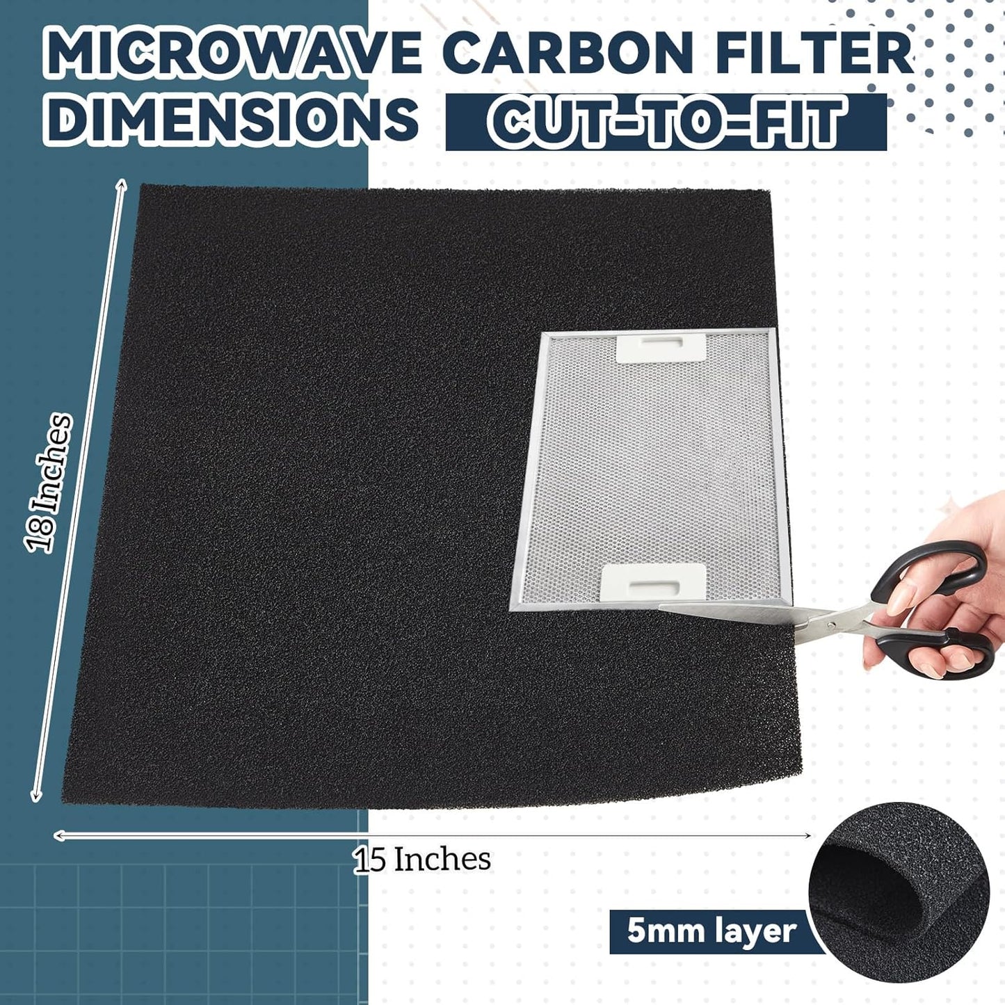 4 Filtros Carbón Repuesto Microondas 18x15pulg Ventilación