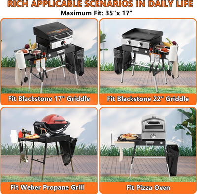 Mesa parrilla plegable Blackstone 17-22pulg con soporte