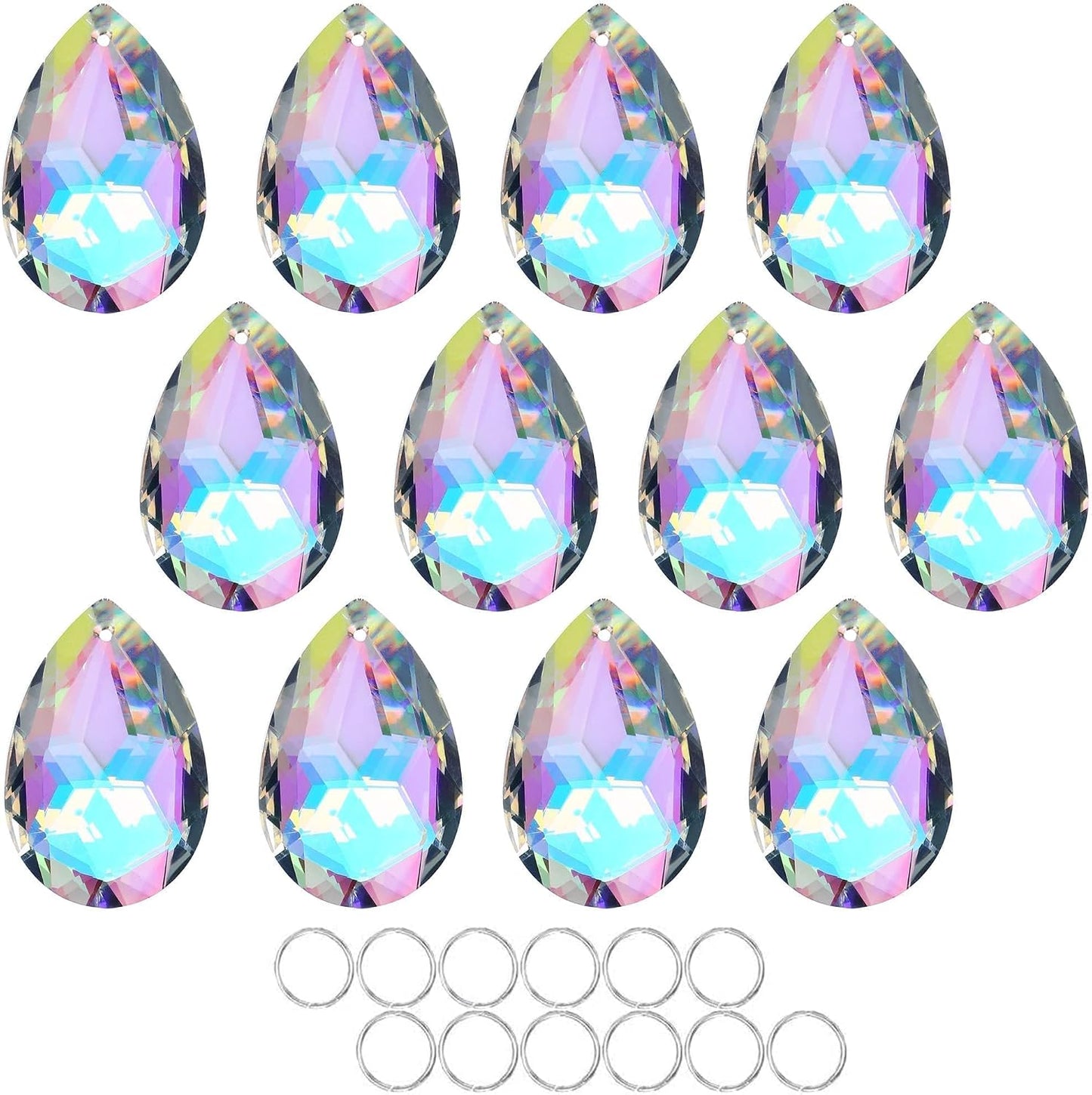 12 Pzas Prismas Bauhinia 50mm Colores Arco Iris para Boda Navidad