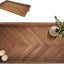 Bandeja otomana extragrande 32x18pulg madera con asas rústica