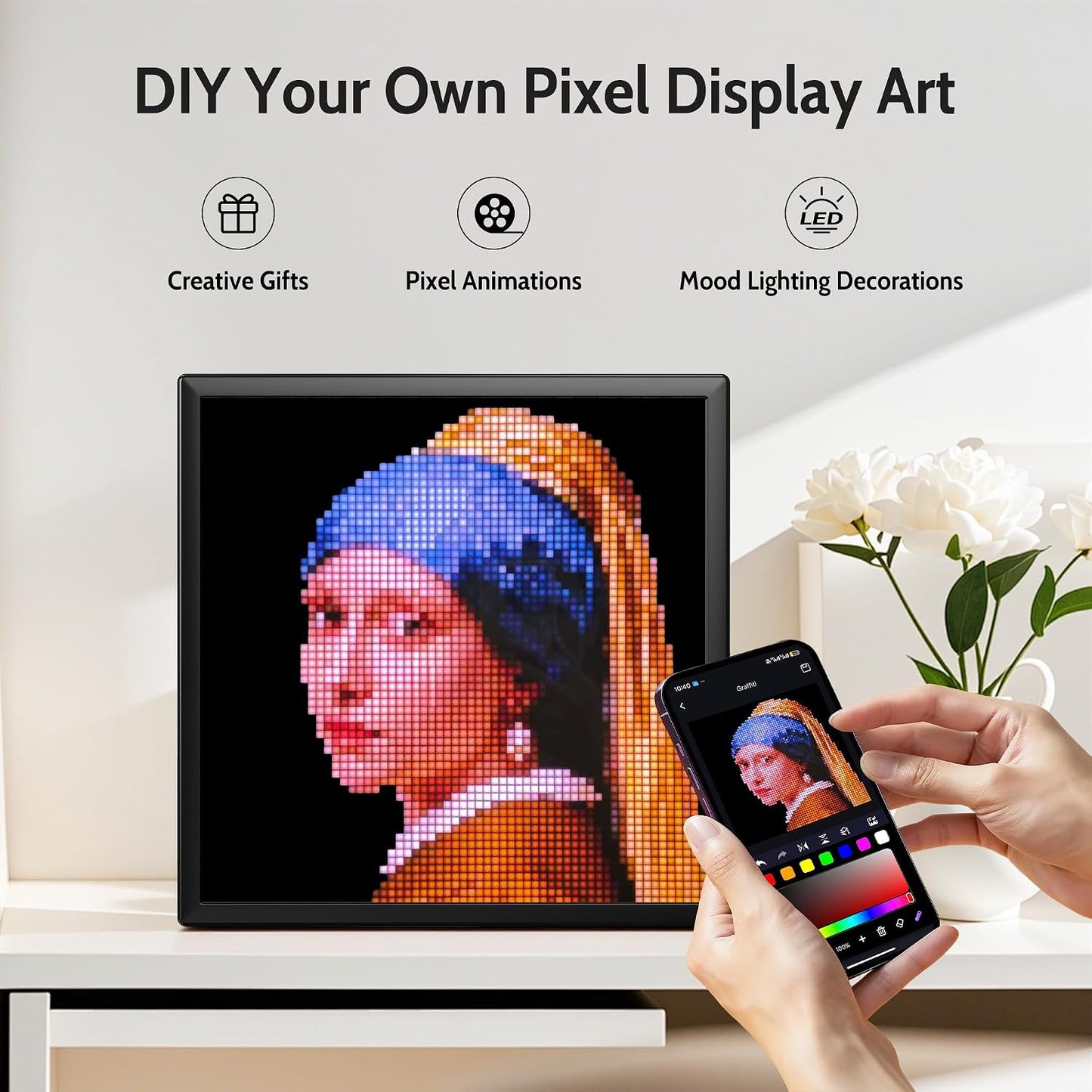 Marco digital de arte 64x64pulg con control app