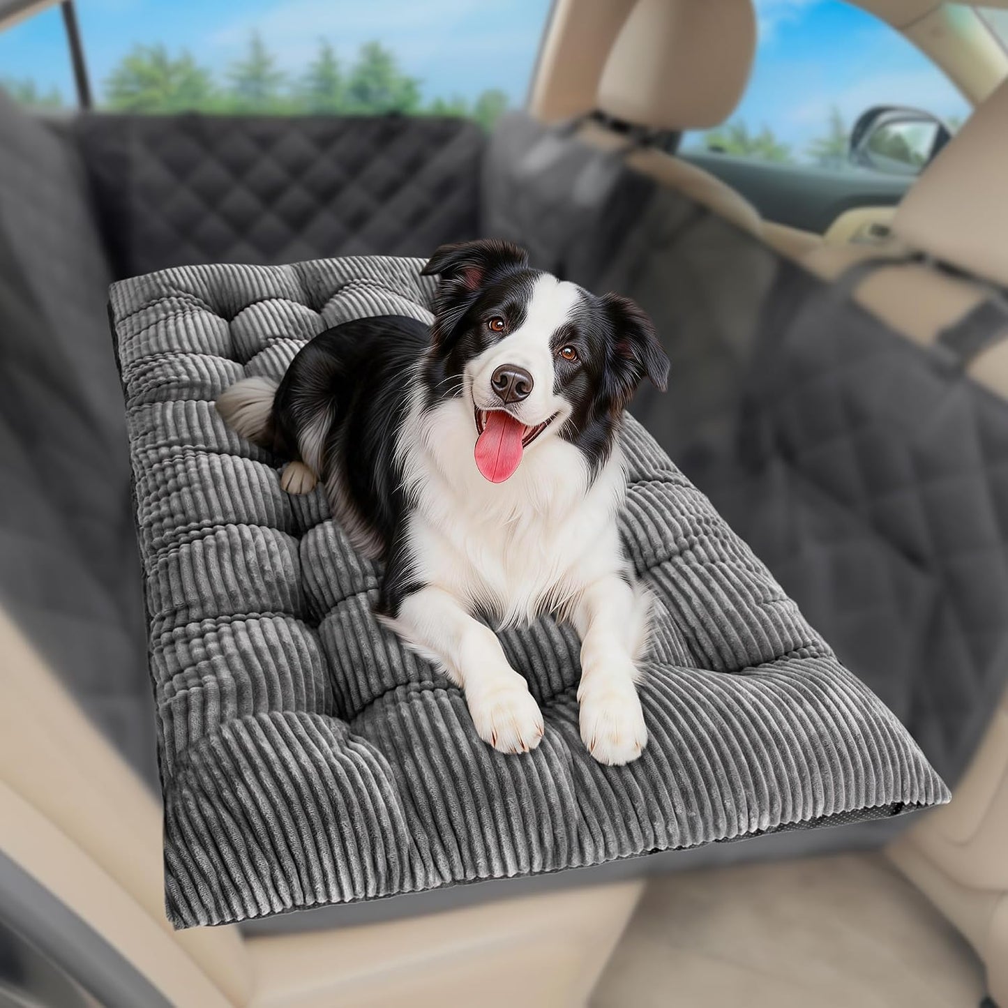 Tapete antideslizante para cama de perro SUV y sedán