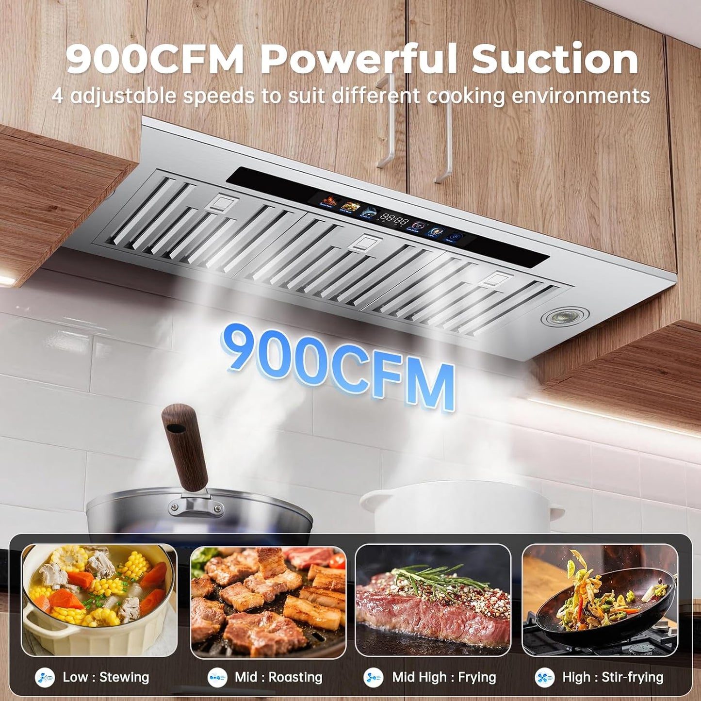 Campana extractora 36pulg acero inox control tactil LED