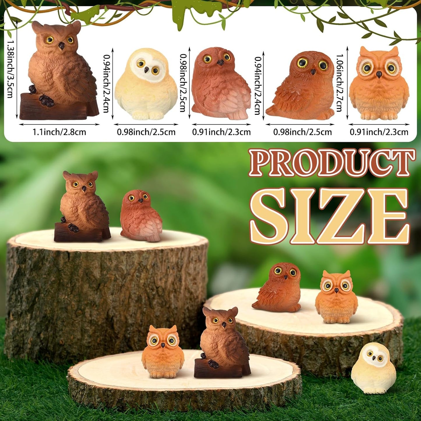 40 Pzas figuras resina búho decoración jardín