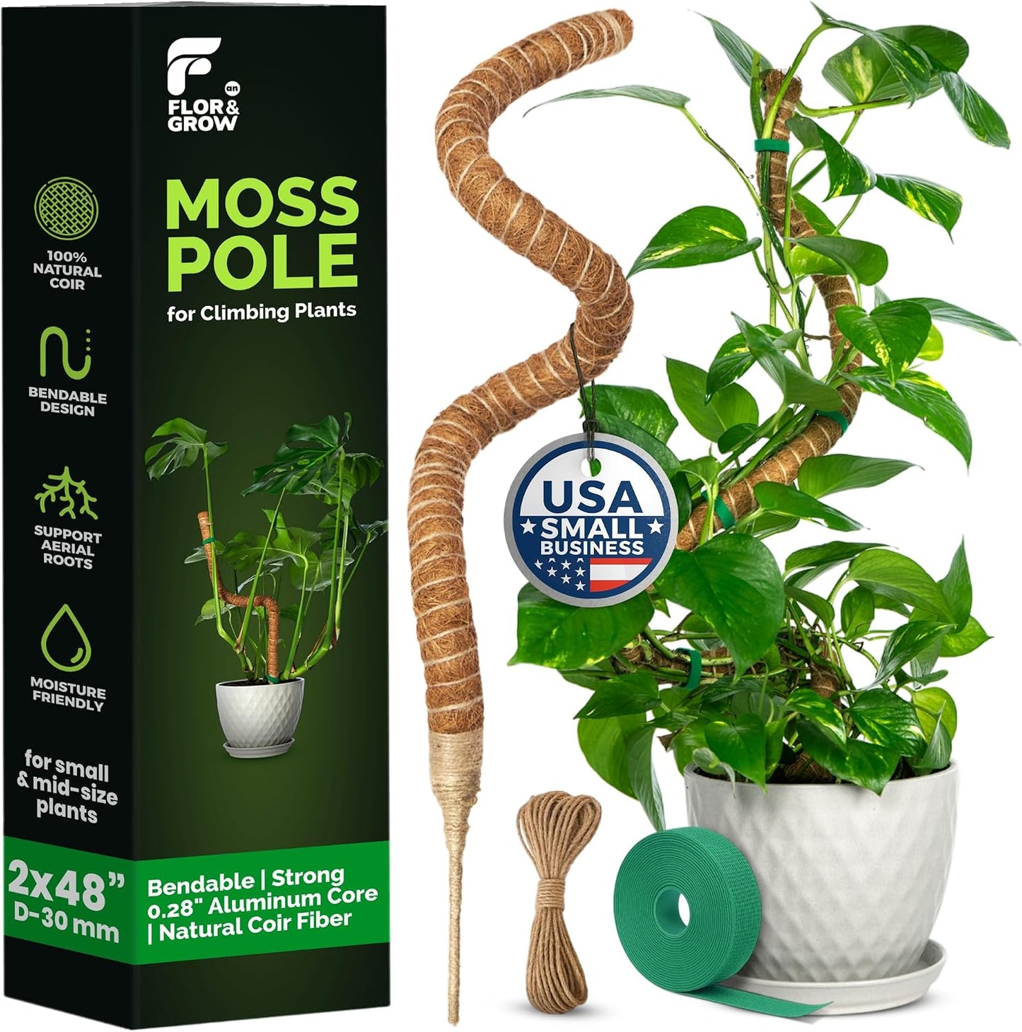 2 Pzas Estacas Soporte Monstera 48pulg para Plantas Interiores