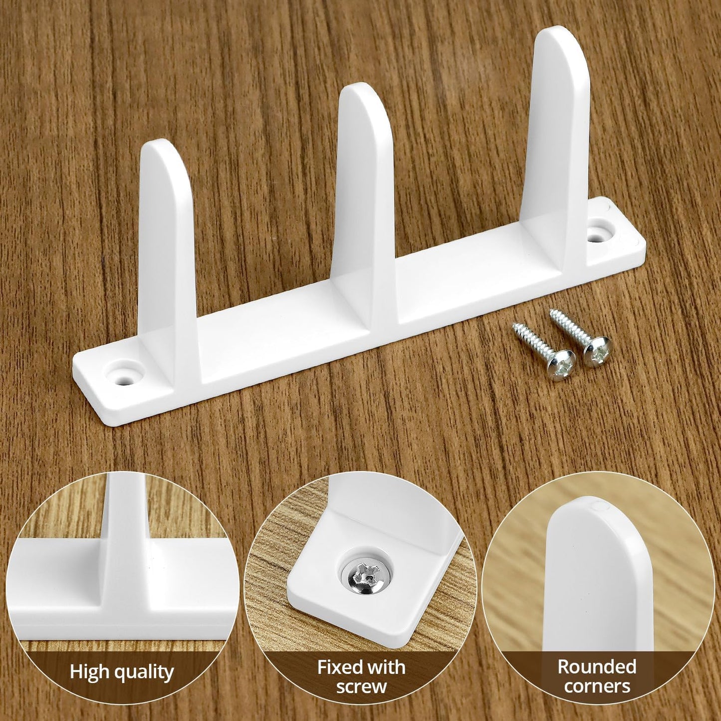 Guías suelo puerta corrediza armario set 4 ABS blanco
