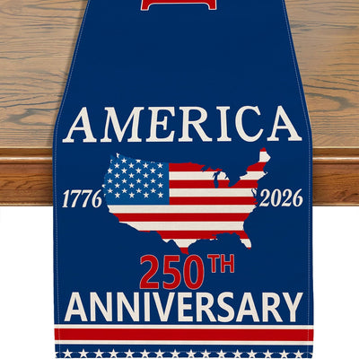 Camino de mesa patriótico 250 aniversario Estados Unidos 1776-2026