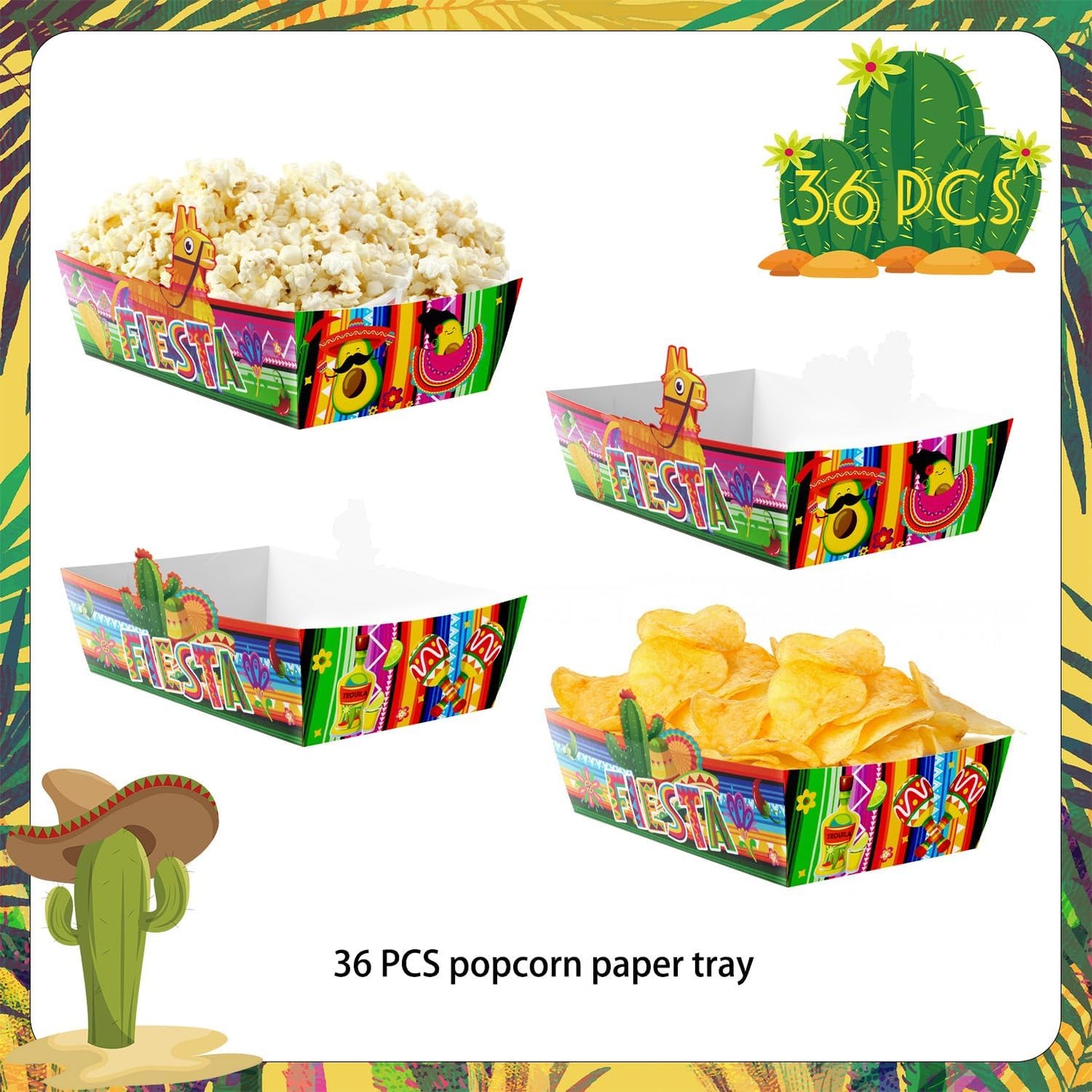 Bandejas mexicanas para palomitas de maíz Cinco de Mayo