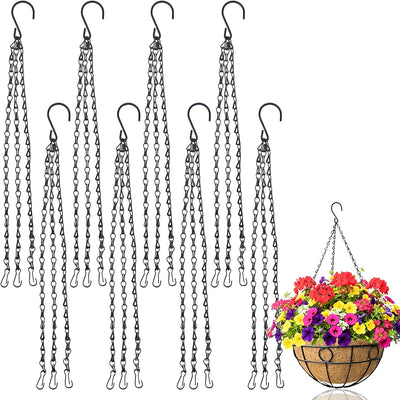 8 Cadenas Colgantes 13.7pulg Negra para Plantas y Ganchos