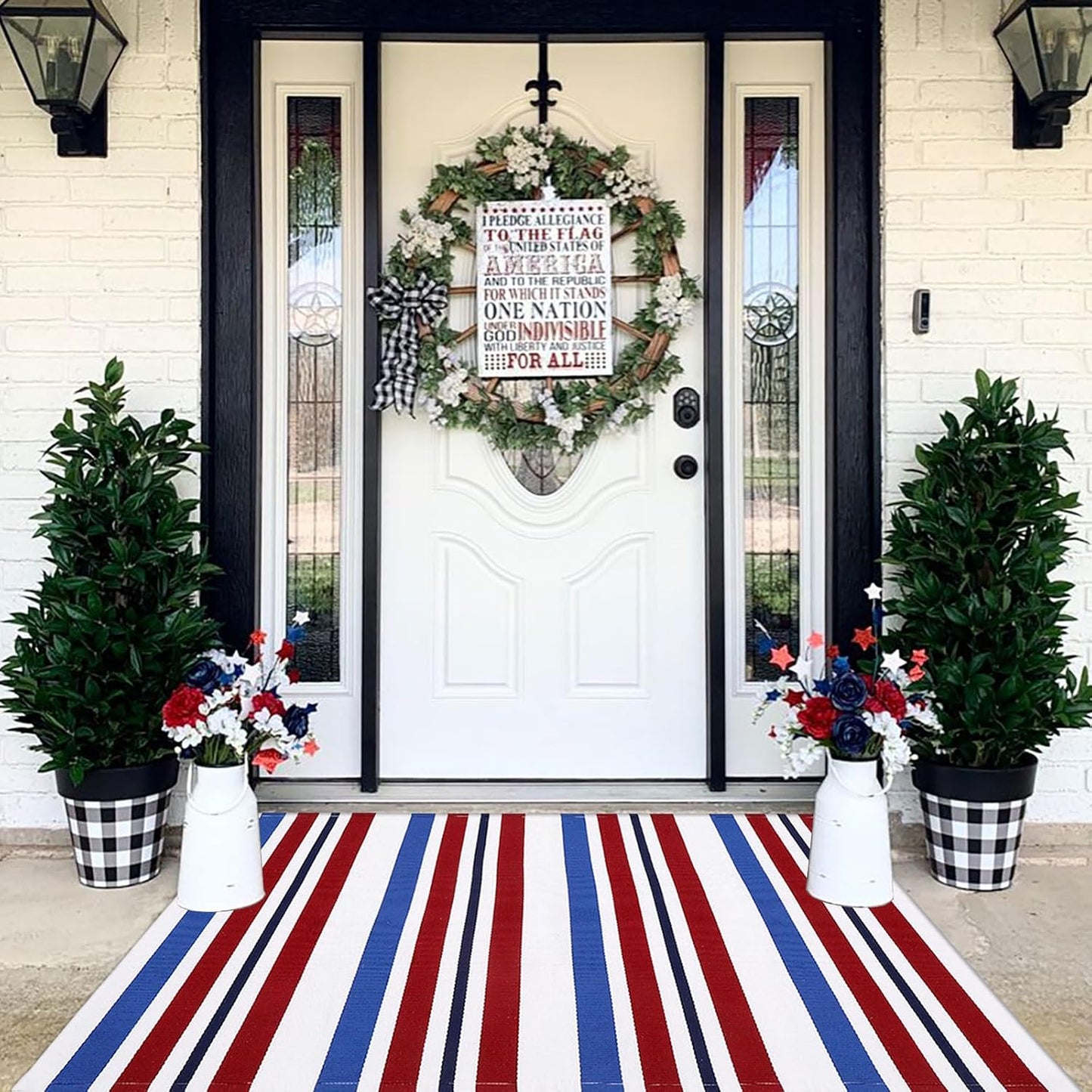 Alfombra puerta 3x5ft estampado 4 de Julio para entrada exterior
