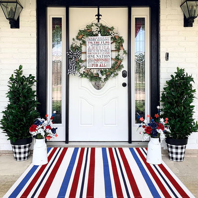 Alfombra puerta 3x5ft estampado 4 de Julio para entrada exterior