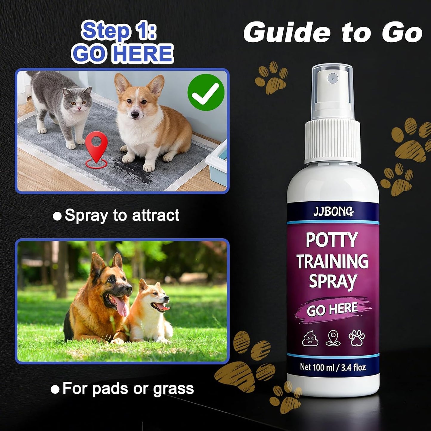 Spray entrenamiento orinal perros incluye Here Potty