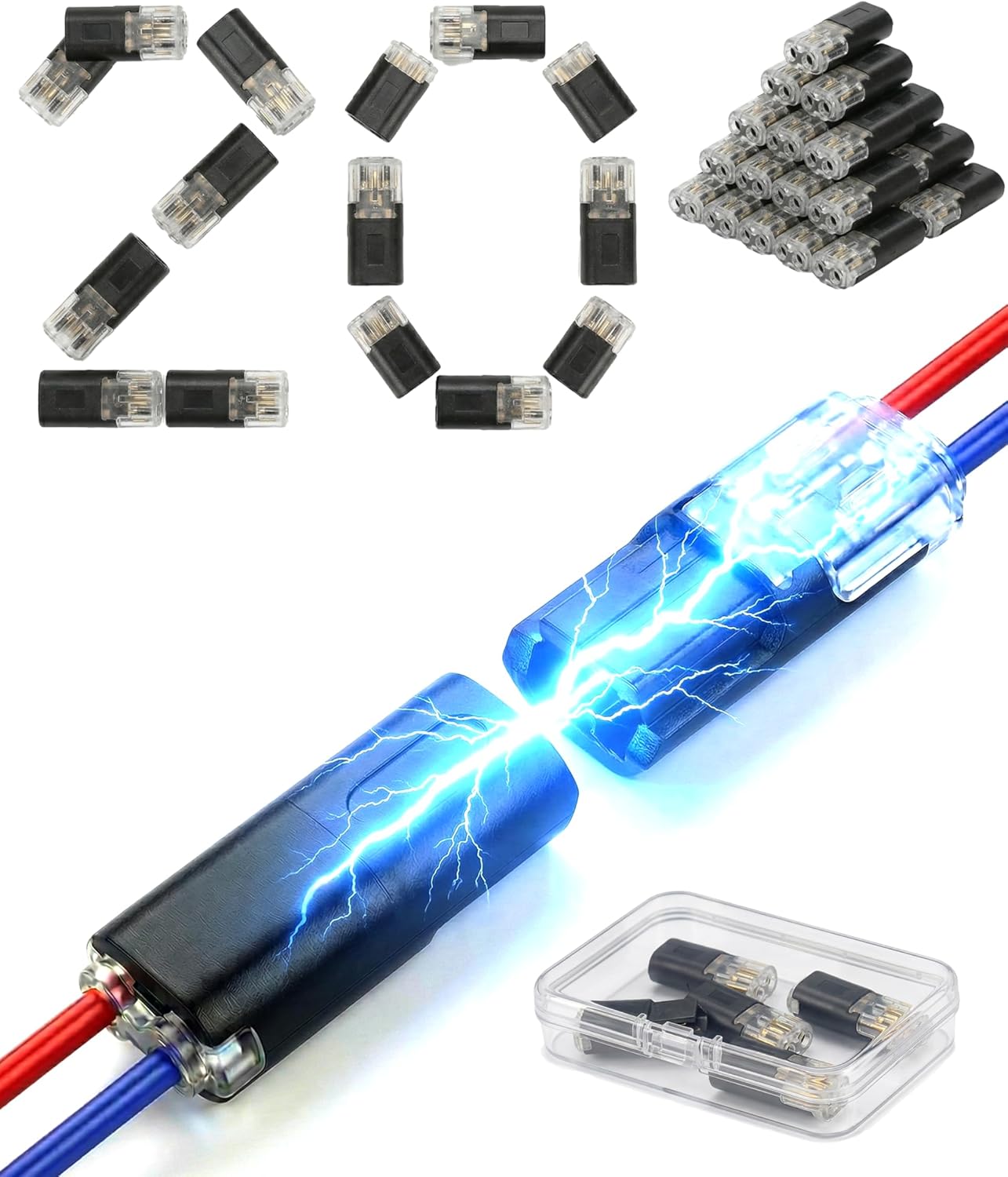 20 Pzas Conector enchufe doble cable bloqueo hebilla 18-22 AWG
