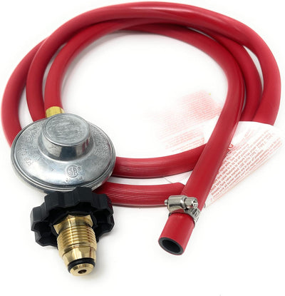 Kit regulador gas y manguera goma roja 6ft para parrilla LP/LPG