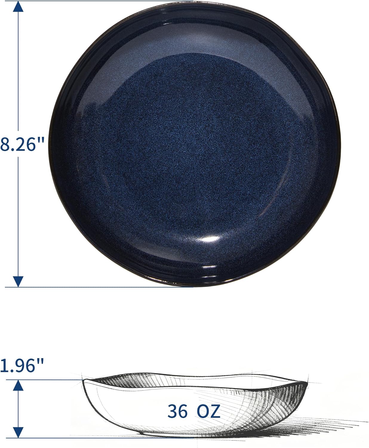 Set 24 Pzas Vajilla Gres Azul Estrellado