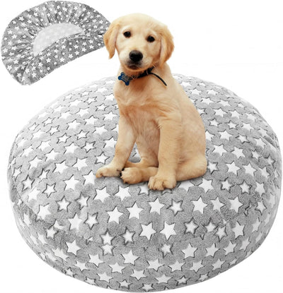 Funda cama perro mediana impermeable color gris estrellas