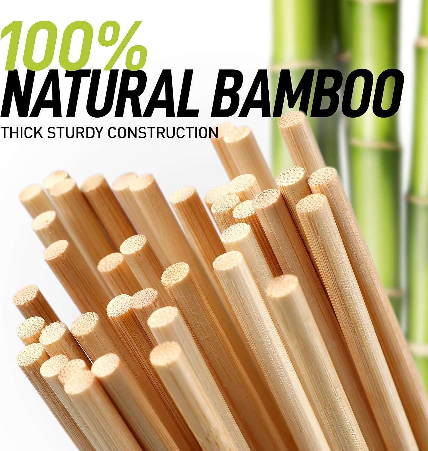 Palitos bambú para s'mores 30 extra largos 5mm resistentes