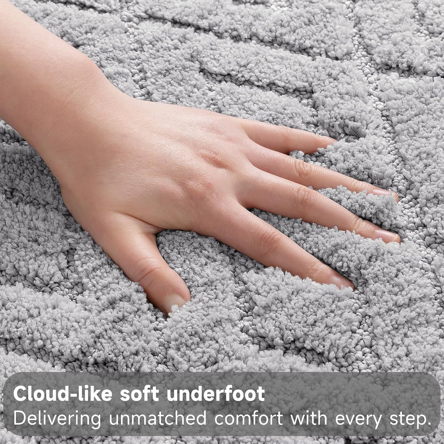 Set 3 Rugs Baño Microfibra Suave Antideslizante U-Shaped