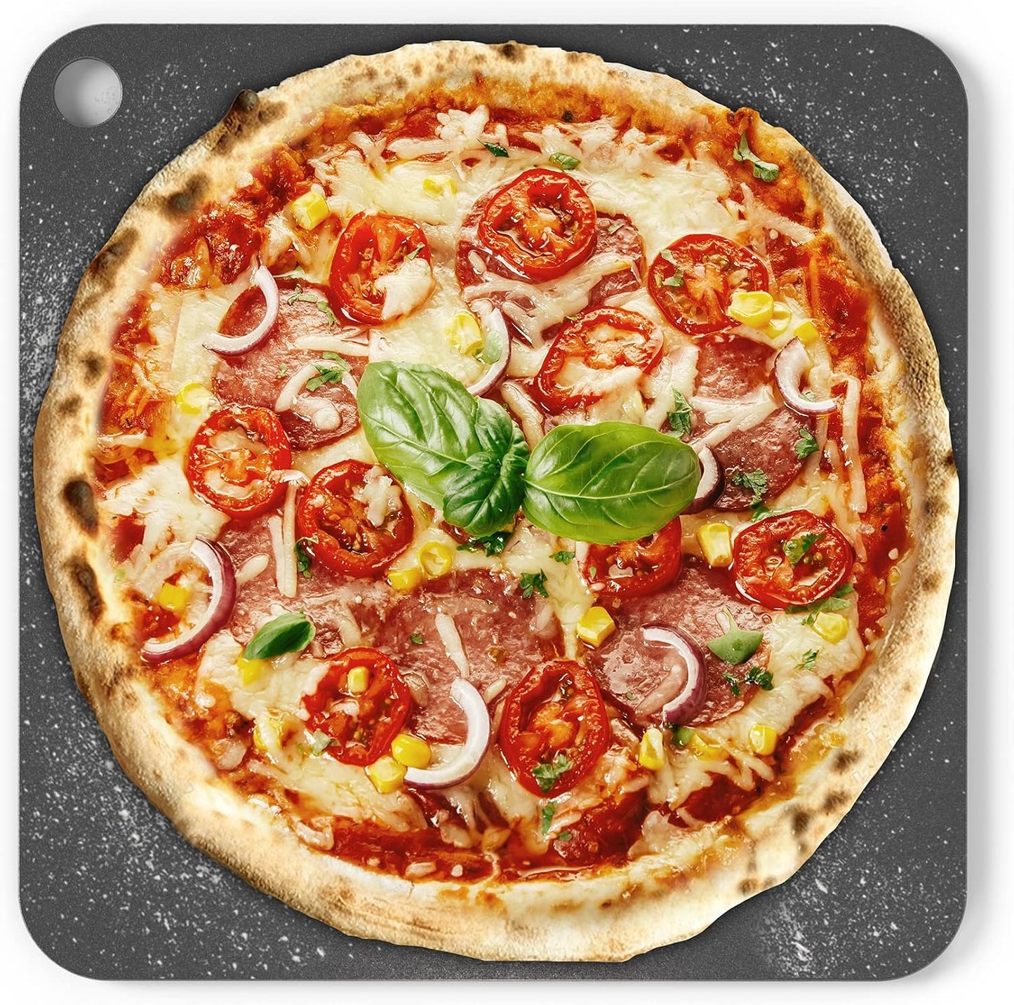 Pizza acero hornear 13pulg 1/4pulg espesor con agujeros