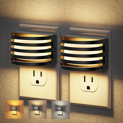 Luces Nocturnas LED Enchufables 2 Pzas 3 Colores Ajustables