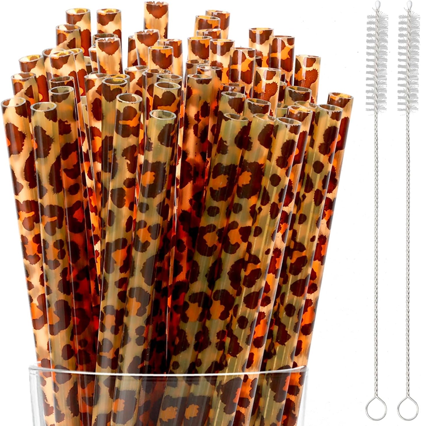 Popotes reutilizables con estampado de guepardo y leopardo para cumpleaños