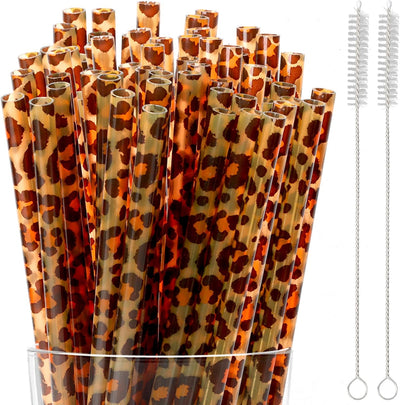 Popotes reutilizables con estampado de guepardo y leopardo para cumpleaños