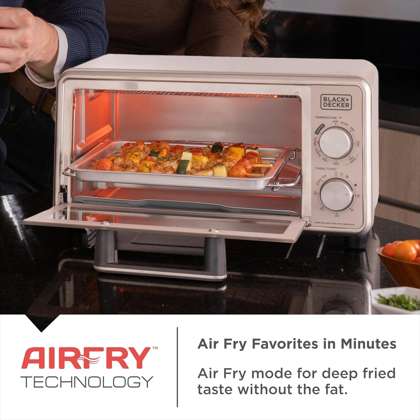 Horno tostador BLACKDECKER de 4 rebanadas con 5 funciones
