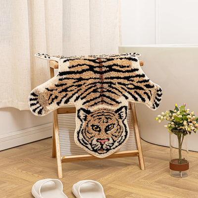 Alfombra baño tigre antideslizante felpa decorativa