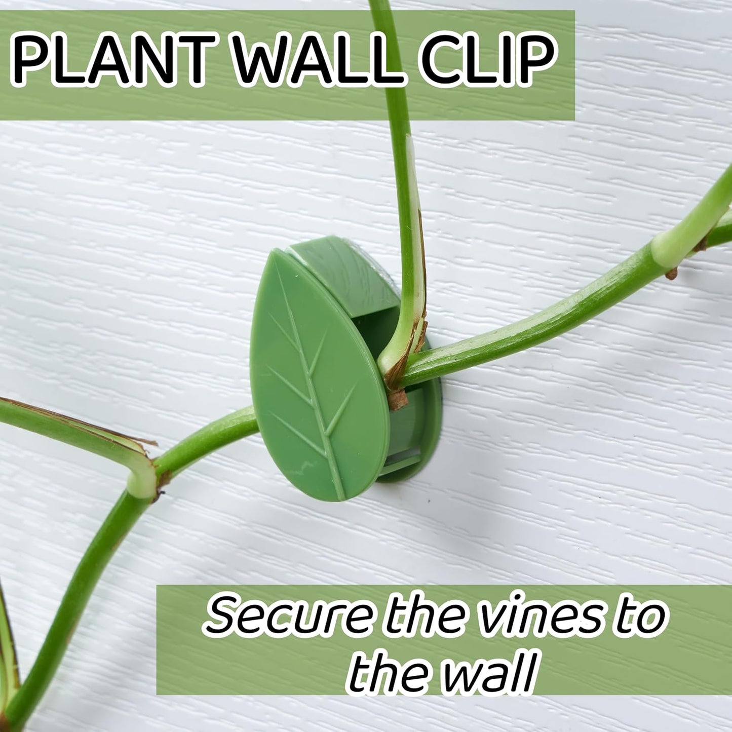 30 Clips Pared para Plantas Trepadoras Autoadhesivos Hoja Verde