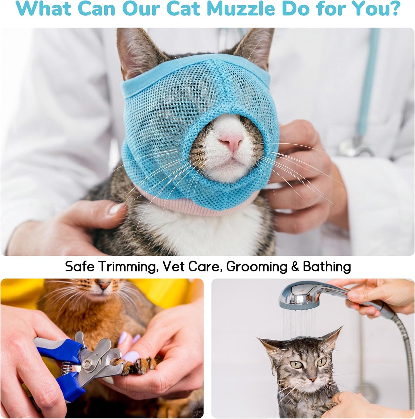 2 Fundas suaves para gato malla transpirable ajustable