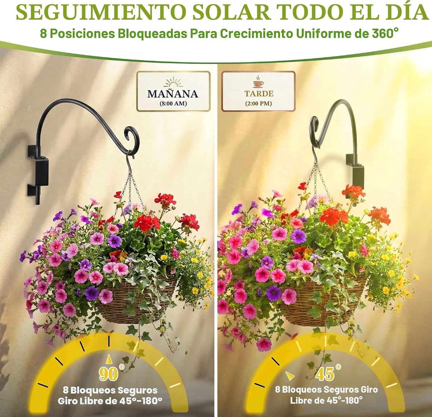 Gancho colgar macetas y comederos pájaros exterior negro