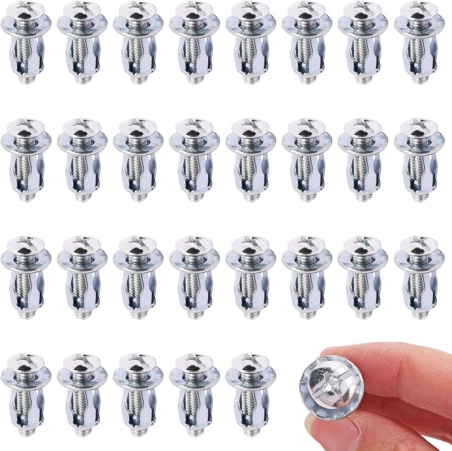 30 Anclajes Pared Huecos M6x1pulg Resistentes