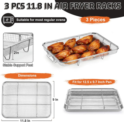 Cesta freidora aire 11.8pulg acero inox 3 pzas
