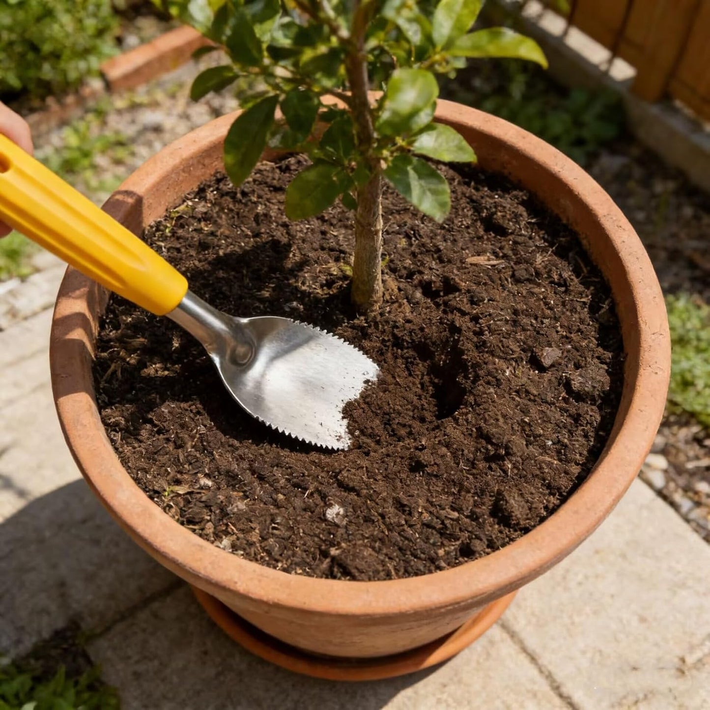 Paleta deshierbe 9pulg acero inox mango agarre jardin