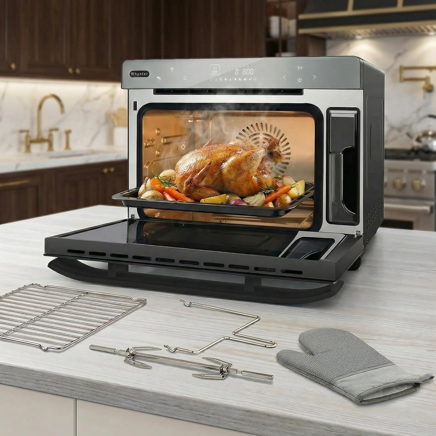 Horno combinado 10en1 vapor freidora asar hornear 40qt