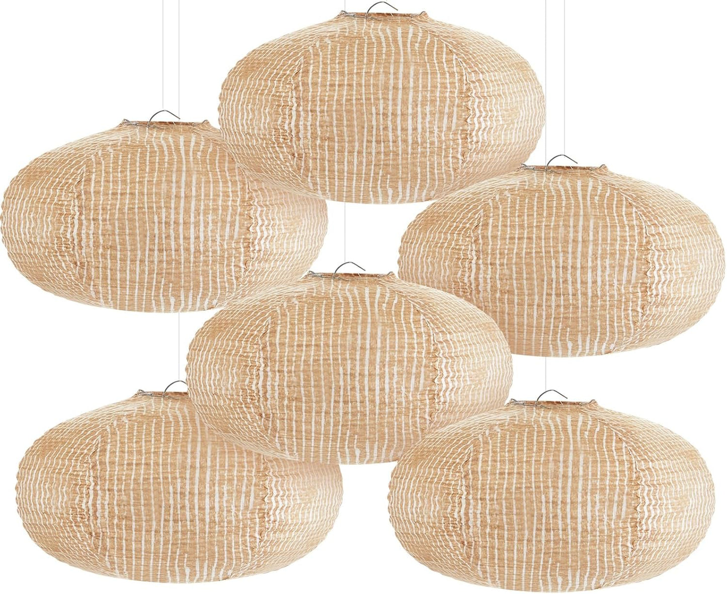 6 Faroles Papel Arpillera 8pulg Decoración Aula Hogar