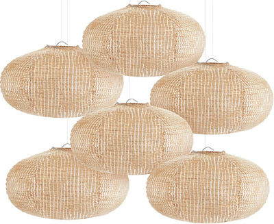 6 Faroles Papel Arpillera 8pulg Decoración Aula Hogar