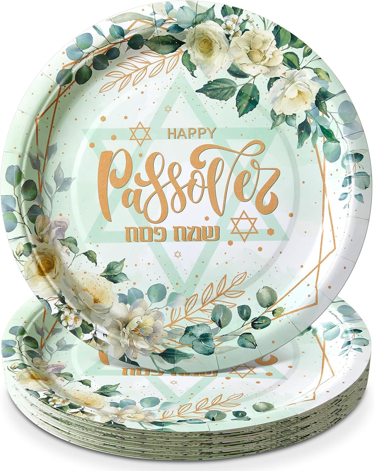 Platos de papel para cena de Pascua estilo floral de 9 pulgadas
