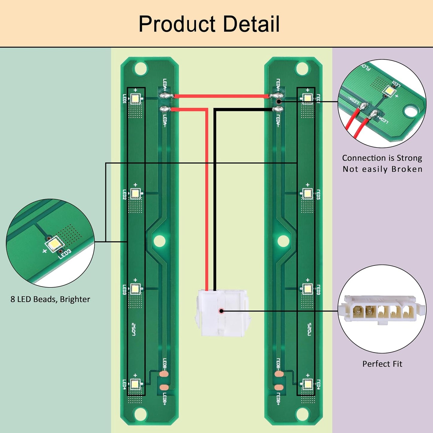 Luz LED refrigerador comp Whirlpool repuesto 6 piezas