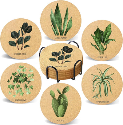 6 Pzas posavasos corcho para bebidas escritorio cocina